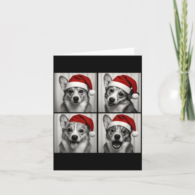 Tarjeta Funny Christmas Corgi Santa Dog Lover Photo Booth  (Anverso)