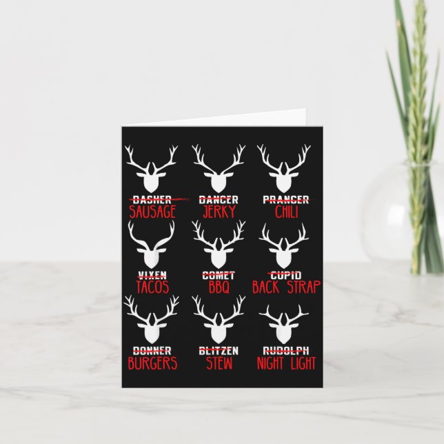 Tarjeta Funny Christmas Deer Hunters All Of Santa's Reinde (Anverso)