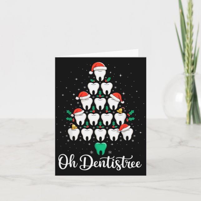Tarjeta Funny Christmas Dentist Xmas Dental Oh Dentistree  (Anverso)