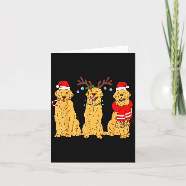 Tarjeta Funny Christmas Dogs Design Dog Christmas Wearing  (Anverso)