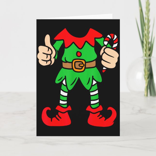 Tarjeta Funny Christmas Elf Outfit Costume Xmas Family Adu (Anverso)