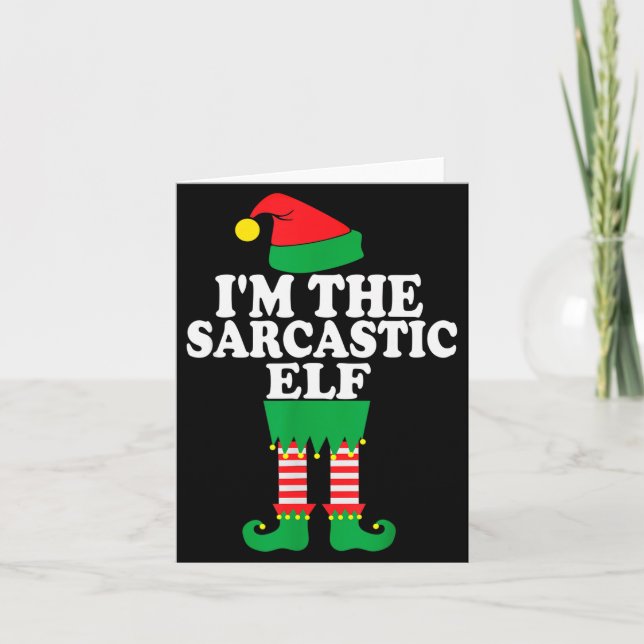 Tarjeta Funny Christmas Family I'm The Sarcastic Elf  (Anverso)