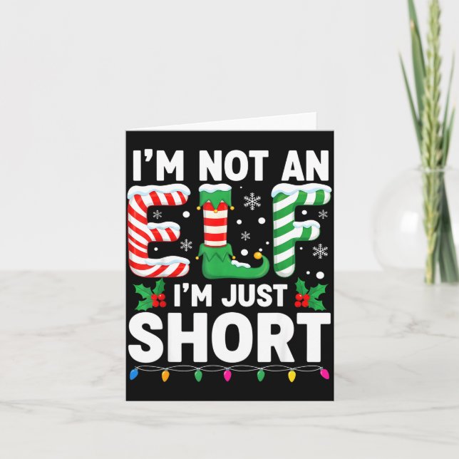 Tarjeta Funny Christmas Family Pajamas I'm Not An Elf I'm  (Anverso)