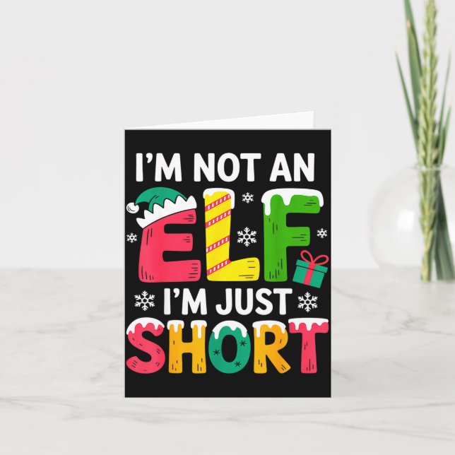 Tarjeta Funny Christmas Family Pajamas I'm Not An Elf I'm  (Anverso)