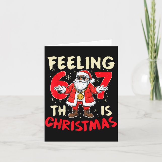 Tarjeta Funny Christmas Feeling 6 7 This Christmas Meme Sa (Anverso)
