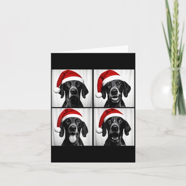 Tarjeta Funny Christmas German Shorthaired Inter Santa Pho (Anverso)