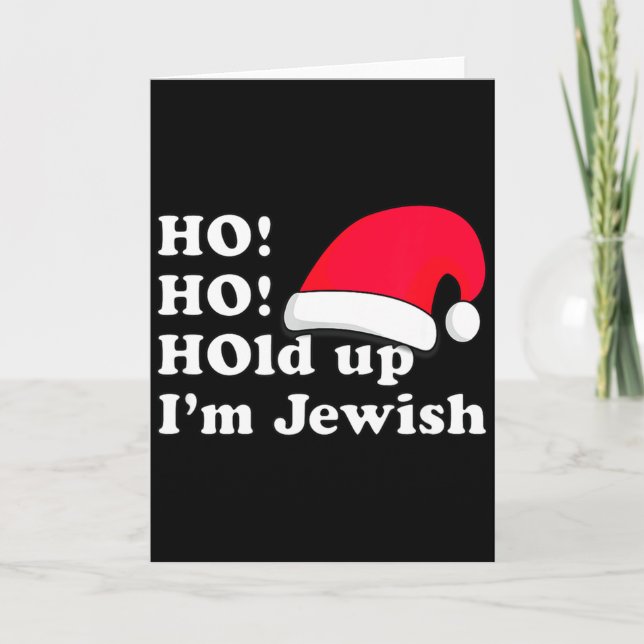 Tarjeta Funny Christmas Hat Design For Irreverent Jewish P (Anverso)