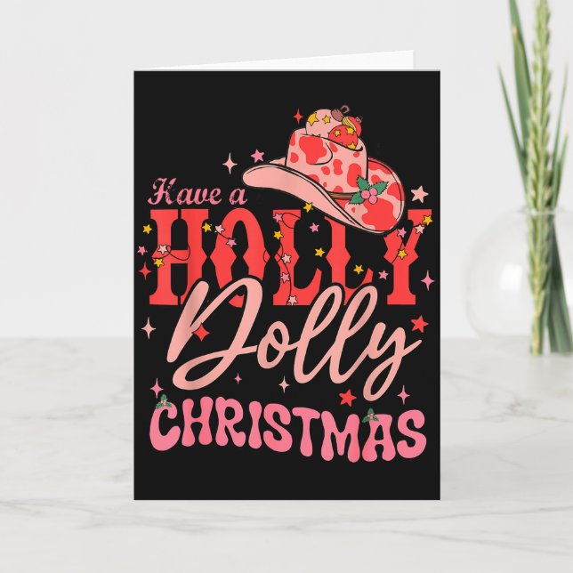 Tarjeta Funny Christmas Have A Holly Christmas Jolly Cowgi (Anverso)