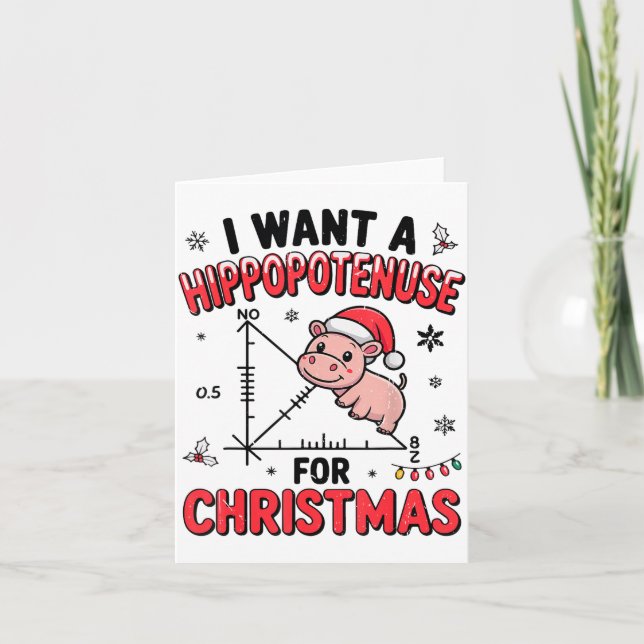 Tarjeta Funny Christmas Hiptamus Math Teacher Gift Ugly Sw (Anverso)