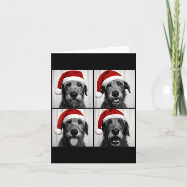 Tarjeta Funny Christmas Irish Wolfhound Santa Dog Lover Ph (Anverso)
