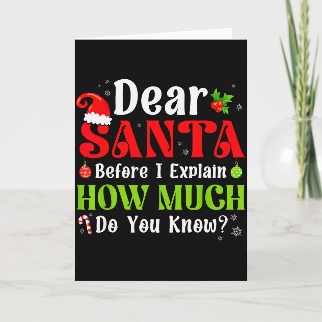 Tarjeta Funny Christmas Kids Boys Girls Dear Santa I Can E (Anverso)