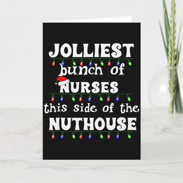 Tarjeta Funny Christmas Matching Group Work Jolliest Bunch (Anverso)