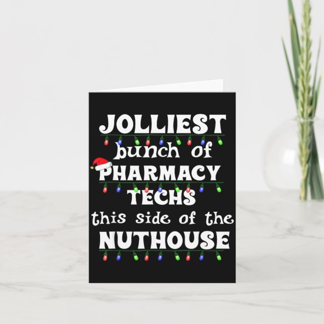 Tarjeta Funny Christmas Matching Group Work Pharmacy Techn (Anverso)