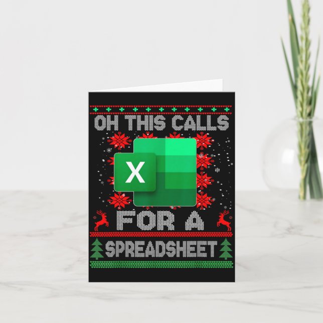 Tarjeta Funny Christmas Oh This Calls For A Spreadsheet Sa (Anverso)