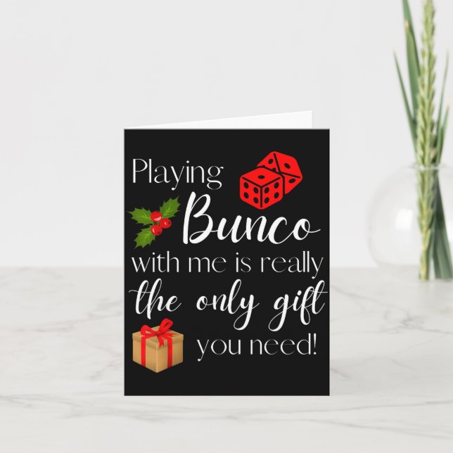 Tarjeta Funny Christmas Playing Bunco With Me Is Gift Bunc (Anverso)