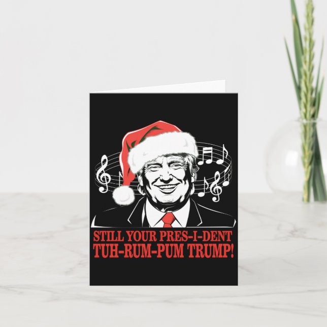 Tarjeta Funny Christmas President Trump Pajamas Ugly Xmas  (Anverso)