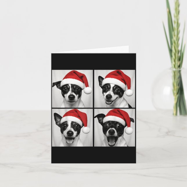 Tarjeta Funny Christmas Rat Terrier Santa Dog Lover Photo  (Anverso)