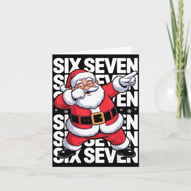 Tarjeta Funny Christmas Santa Dabbing Xmas Dab Six Seven 6 (Anverso)