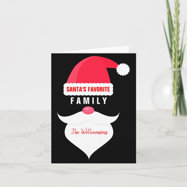 Tarjeta Funny Christmas Santas Favorite Family  (Anverso)
