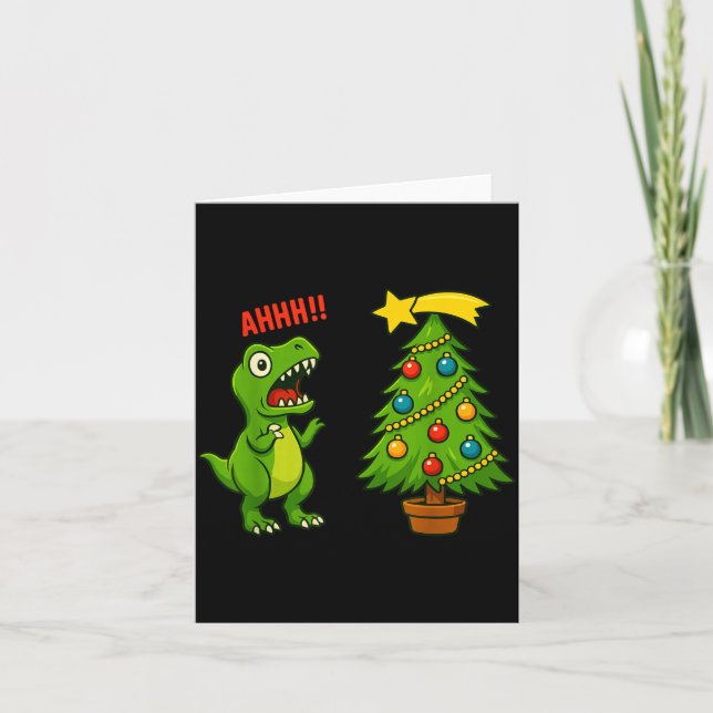 Tarjeta Funny Christmas Shirt Kids Boys Christmas Dinosaur (Anverso)