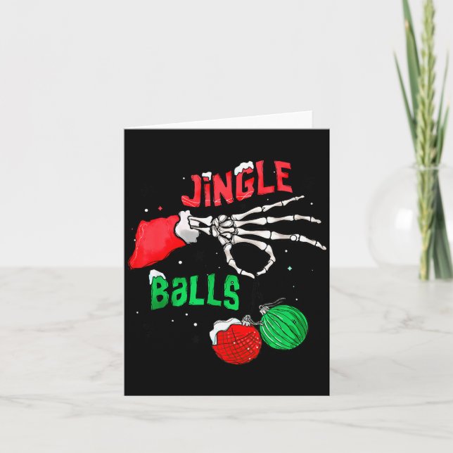 Tarjeta Funny Christmas Skeleton Jingle Funny Xmas Matchin (Anverso)