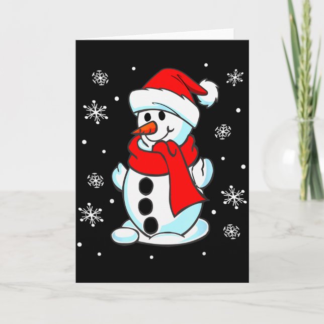 Tarjeta Funny Christmas Snowman Tee Cute Santa Men Women K (Anverso)