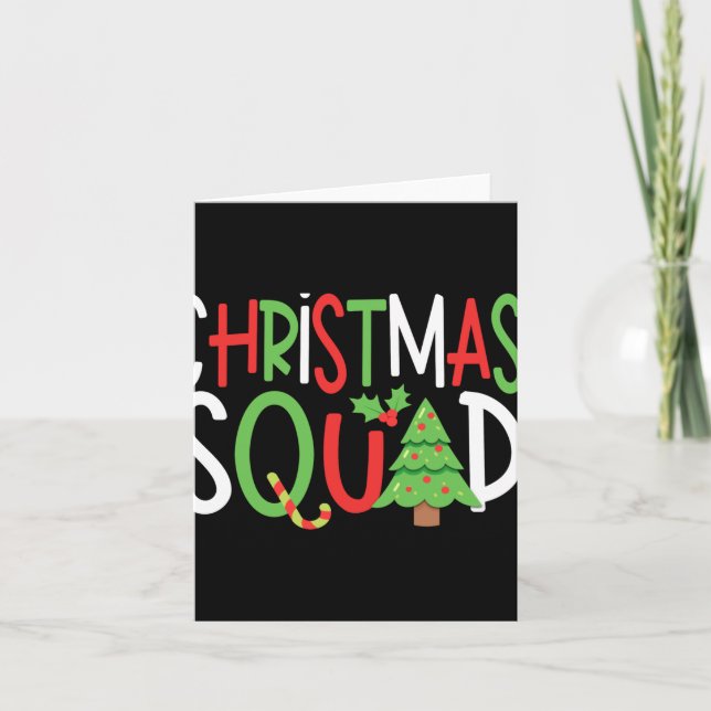 Tarjeta Funny Christmas Squad Family Holiday T Shirt  (Anverso)