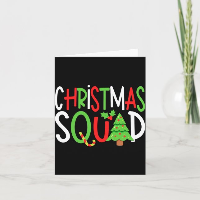 Tarjeta Funny Christmas Squad Family Holiday T Shirt  (Anverso)