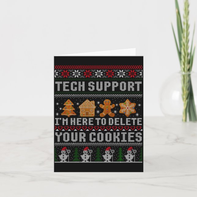 Tarjeta Funny Christmas Tech Suprt Computer  (Anverso)