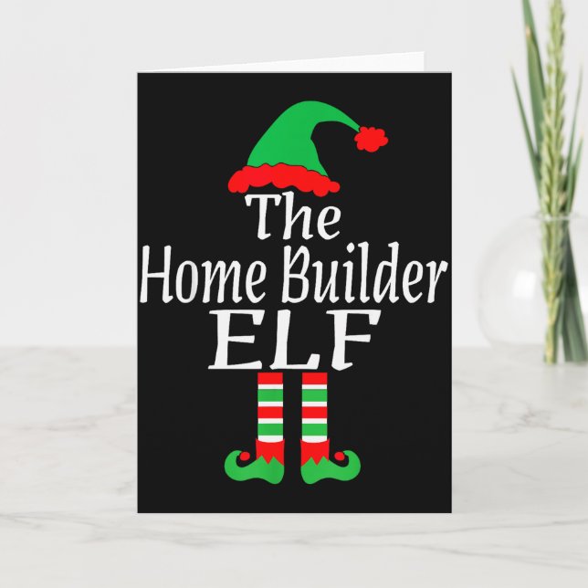 Tarjeta Funny Christmas The Home Builder Elf Developer Arc (Anverso)