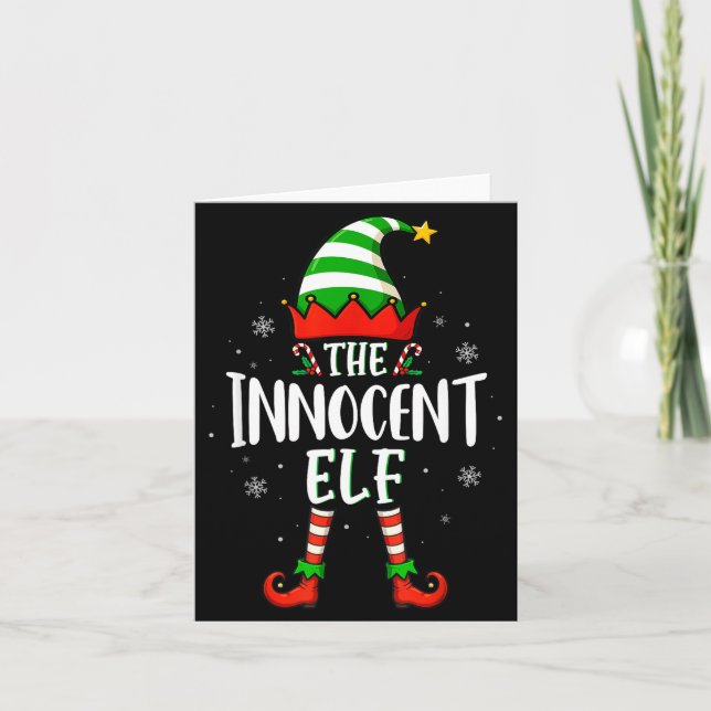 Tarjeta Funny Christmas The Innocent Elf Family Matching X (Anverso)