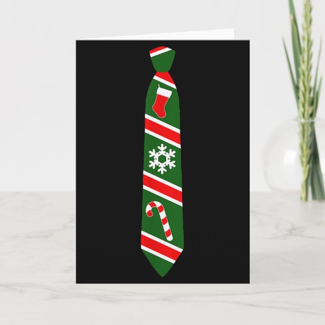 Tarjeta Funny Christmas Tie - Holiday Tuxedo Fun Tee Desig (Anverso)