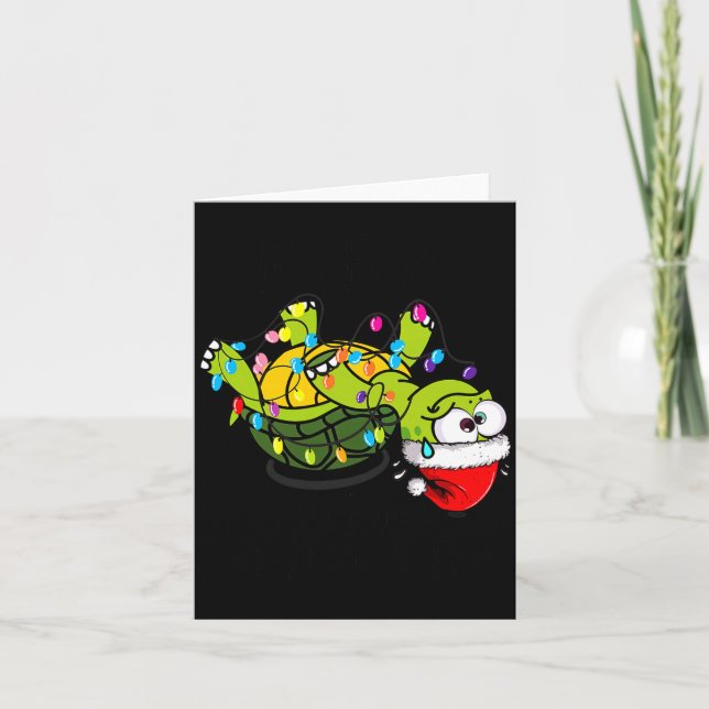 Tarjeta Funny Christmas Turtle It's Fine I'm Fine Everythi (Anverso)