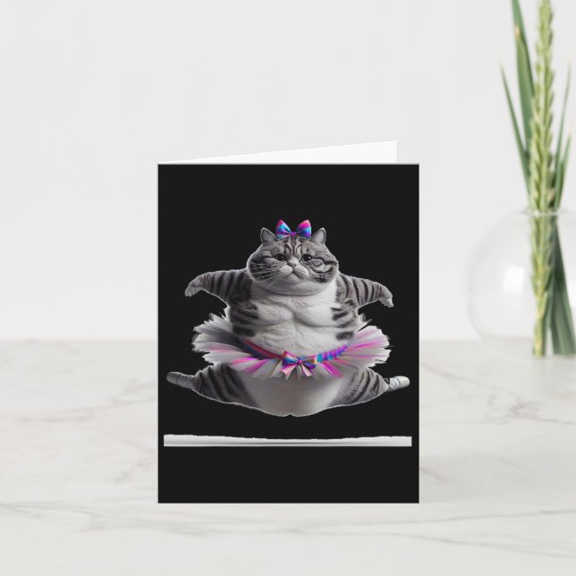Tarjeta Funny Chub Dancing Cat Funny (Anverso)