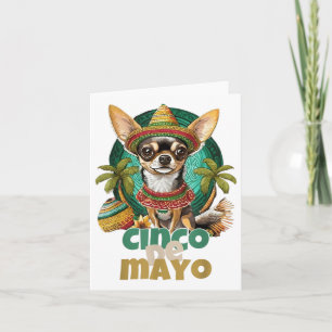 Tarjeta Funny Cinco De Mayo Perro Diseño Cute Chihuahua Me