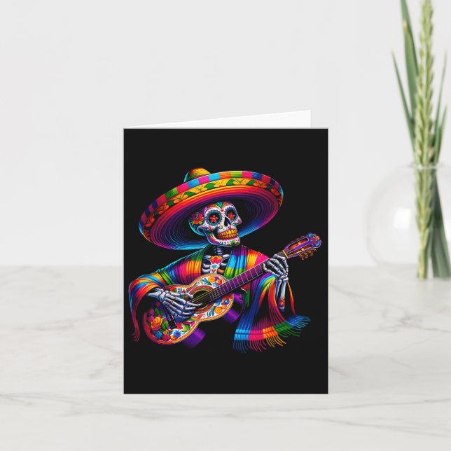Tarjeta Funny Cinco De Mayo Skeleton Fiesta Sombrero (Anverso)