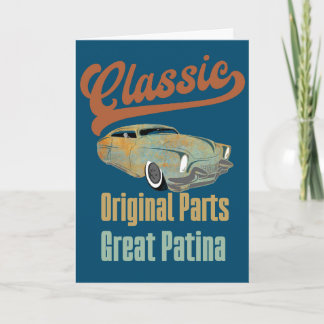 Tarjeta Funny Classic Car Birday Design para los amantes d