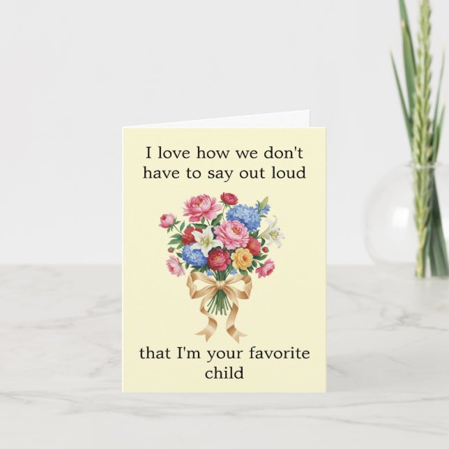 Tarjeta Funny Classic Floral Bouquet Custom Mother's Day  (Anverso)