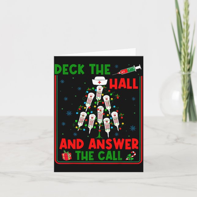 Tarjeta Funny Cna Deck The Halls Answer The Calls Nurse Ch (Anverso)