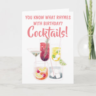 Tarjeta Funny Cocktail Bebe Ilustraciones Cumpleaños