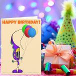 Tarjeta Funny Colorful Personalizado Birthday | Añadir tu<br><div class="desc">Trae una sonrisa y alegría al día especial de alguien con una tarjeta de saludo con uno de nuestros increíbles personajes de dibujos animados Funny Fellows™ y Curious Creations. El texto frontal es completamente editable (tipo de letra, tamaño, color) y el interior está en blanco para el mensaje. También puede...</div>