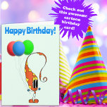 Tarjeta Funny Colorful Personalizado Birthday | Añadir tu<br><div class="desc">Trae una sonrisa y alegría al día especial de alguien con una tarjeta de saludo con uno de nuestros increíbles personajes de dibujos animados Funny Fellows™ y Curious Creations. El texto frontal es completamente editable (tipo de letra, tamaño, color) y el interior está en blanco para el mensaje. También puede...</div>
