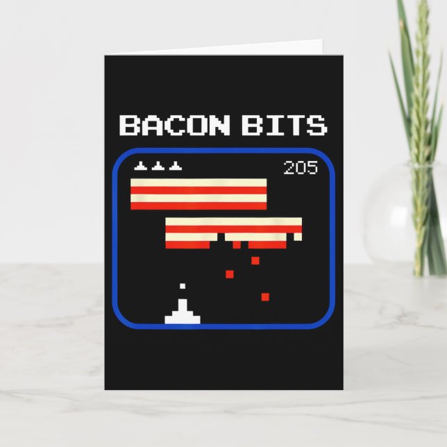 Tarjeta Funny Con 8 bits Video Game Player Retro Nerd Geek (Anverso)