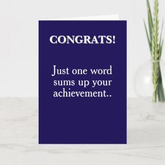 Tarjeta funny congratulations on achievement
