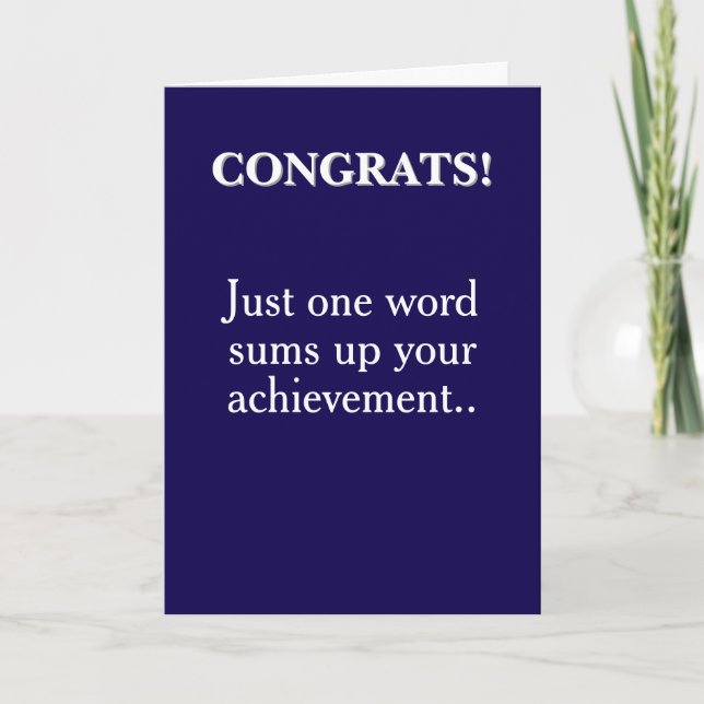 Tarjeta funny congratulations on achievement (Anverso)
