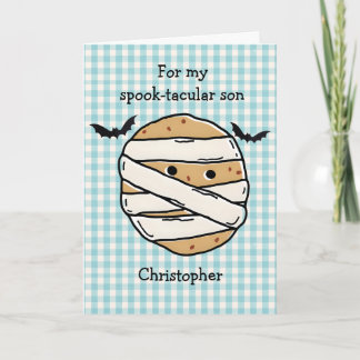 Tarjeta Funny Cookie Mummy Pizza Slice Halloween Maze 