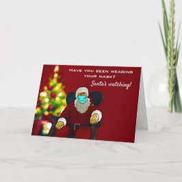 Tarjeta Funny Coronavirus Navidades Covid Santa Face Mask