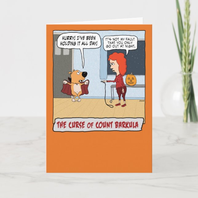 Tarjeta Funny Count Barkula Halloween (Anverso)