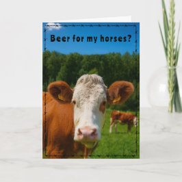 Tarjeta Funny Country Western Cow Ranch and Farm Style  