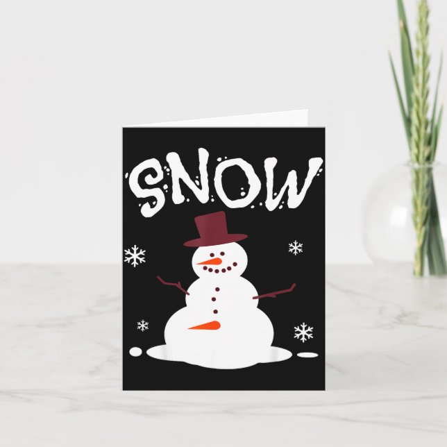Tarjeta Funny Couples Christmas Party Snow Man Merry Xmas  (Anverso)